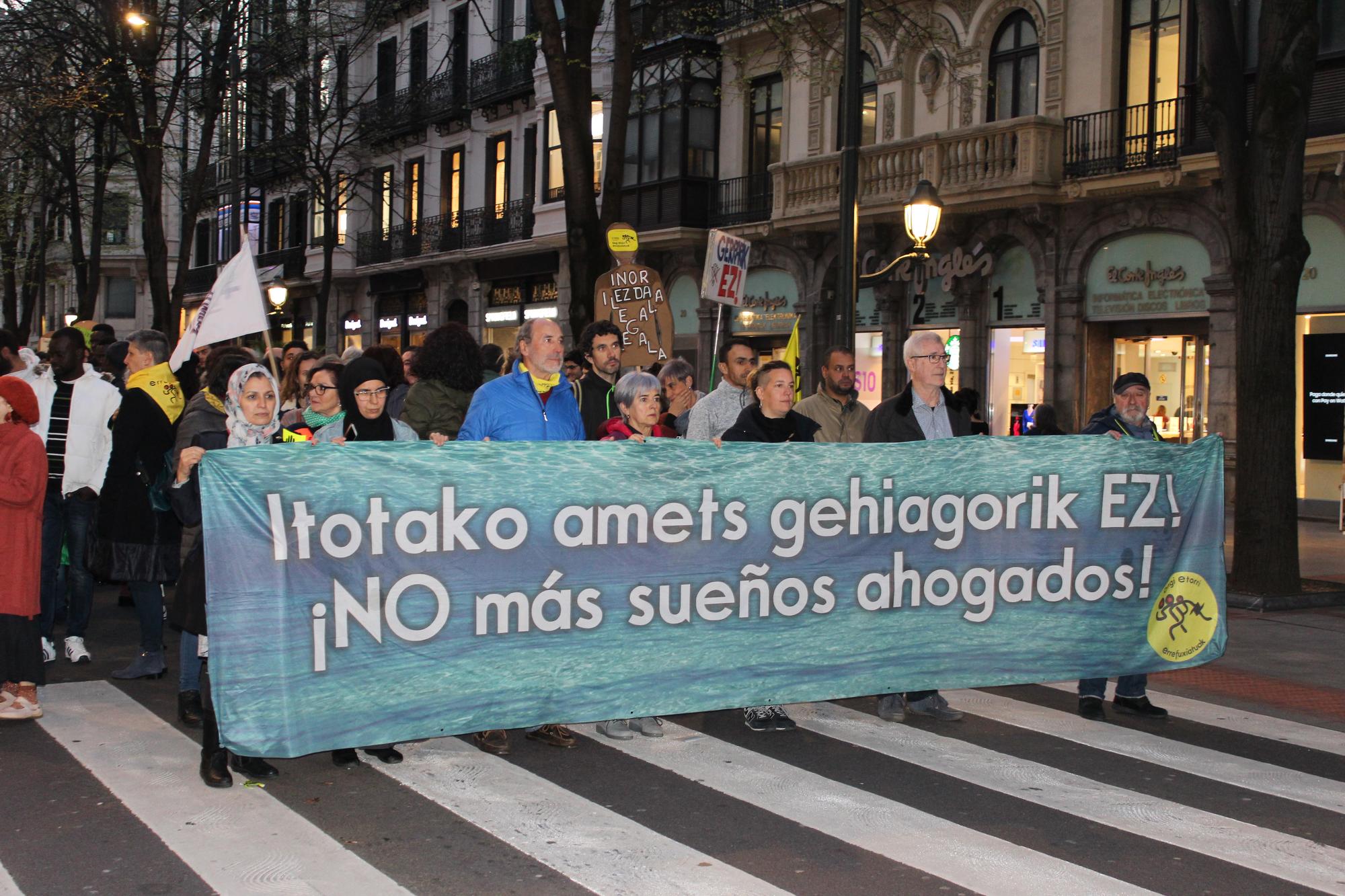 Manifestación contra el racismo en Bilbao.